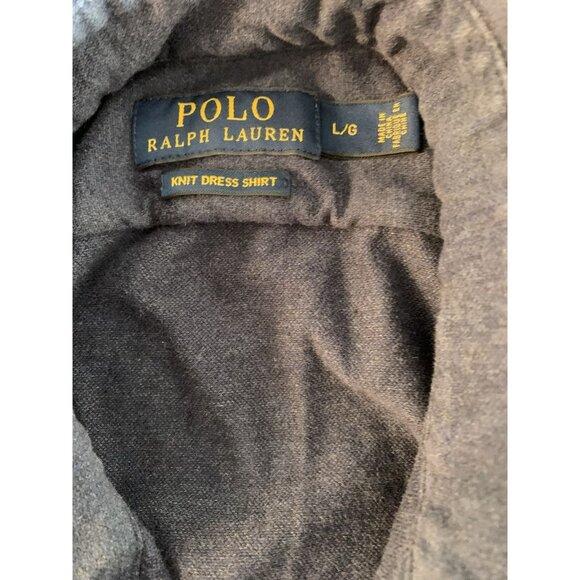 Ralph Lauren Polo Soft Knit Dress Shirt Blue Long Sleeve Men’s Medium - Picture 4 of 6